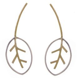 Σκουλαρίκια Cameo με φύλλα